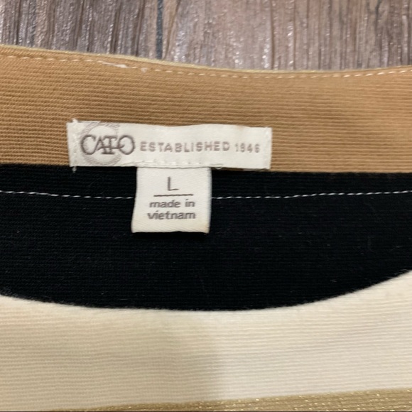 Cato Brown & White Stripe Sweater Dress Size Large - Picture 11 of 12